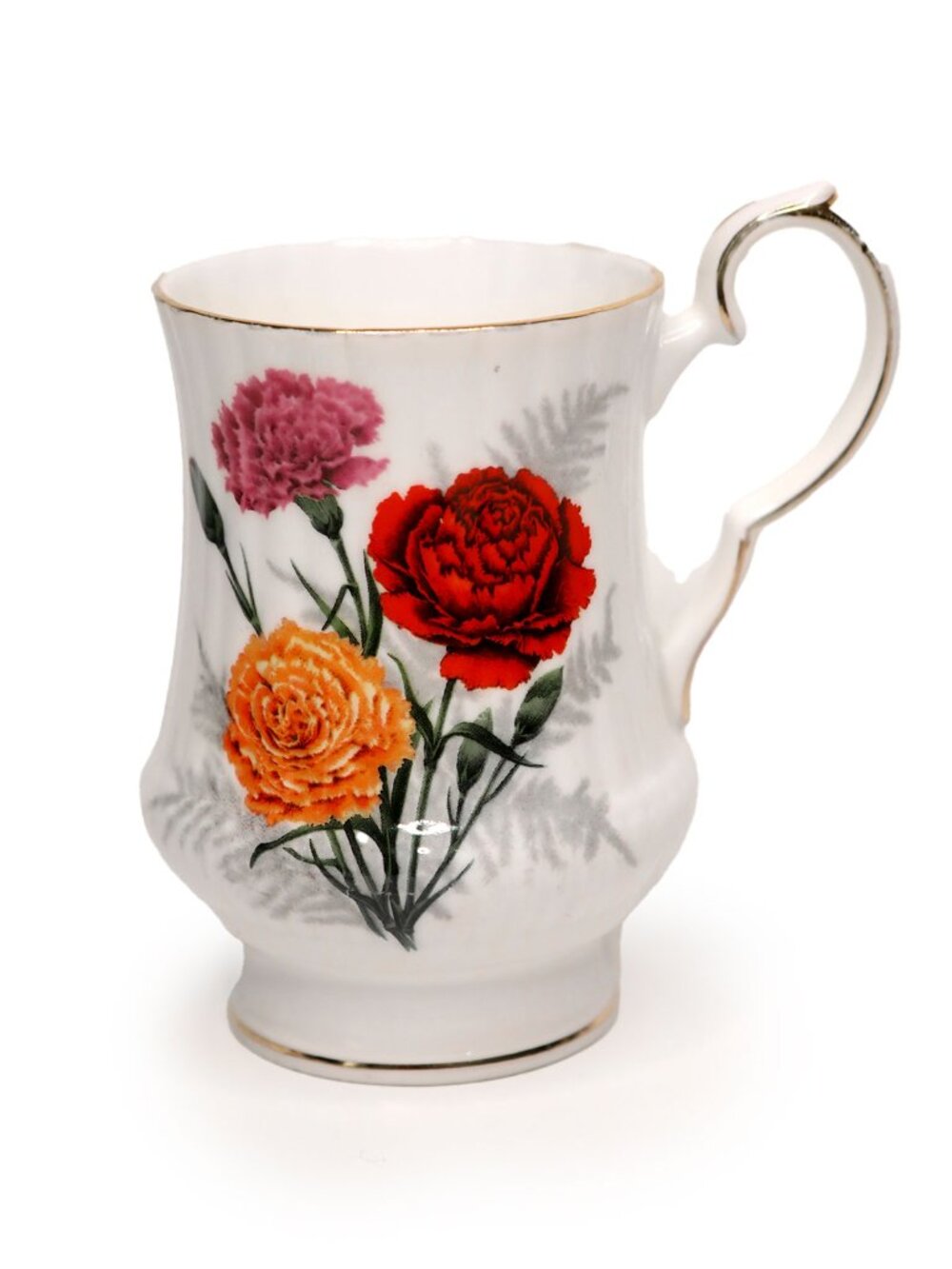 Royal Windsor England Fine Bone China Floral Carnation Footed Mug Cup